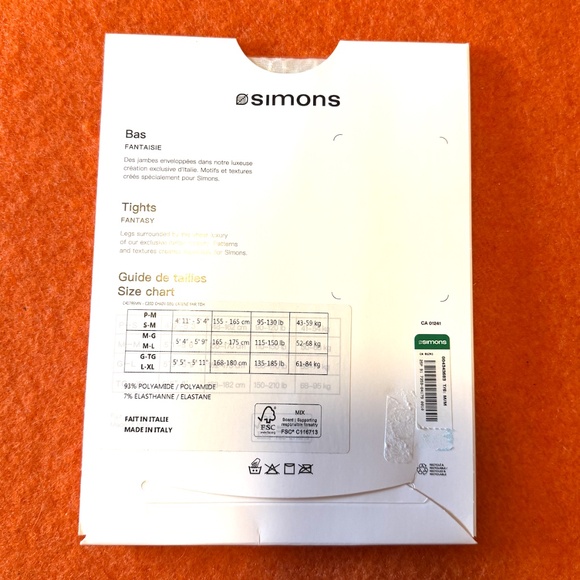 Geo chain white sheer pantyhose fantasy tights made in Italy NWT - Picture 6 of 8